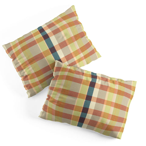 Marta Barragan Camarasa Retro Picnic Plaid Warm Tones Pillow Shams