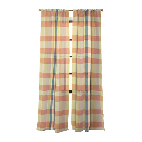 Marta Barragan Camarasa Retro Picnic Plaid Warm Tones Sheer Non Repeat