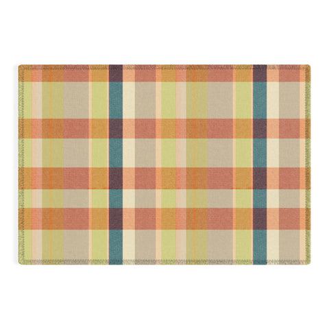 Marta Barragan Camarasa Retro Picnic Plaid Warm Tones Outdoor Rug
