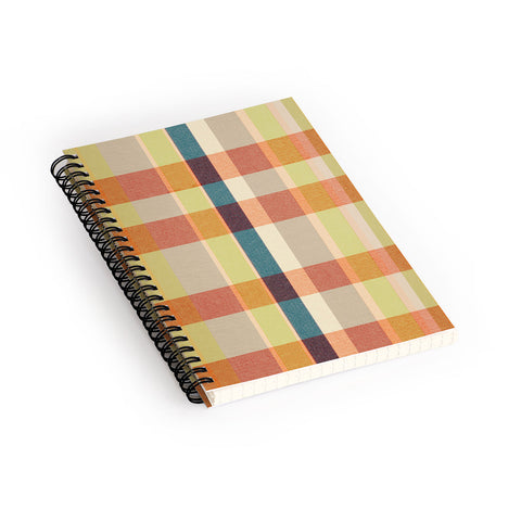 Marta Barragan Camarasa Retro Picnic Plaid Warm Tones Spiral Notebook