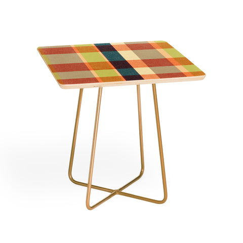 Marta Barragan Camarasa Retro Picnic Plaid Warm Tones Side Table