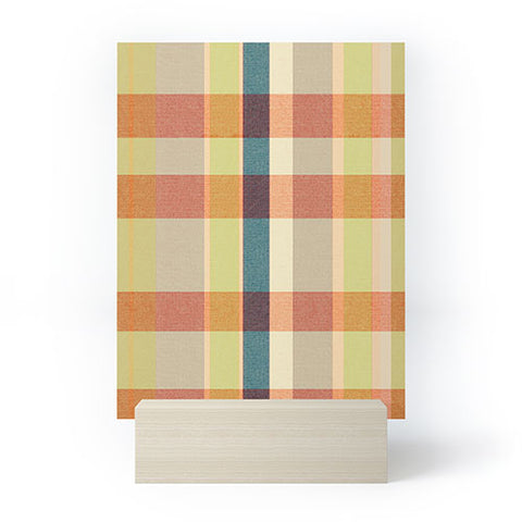 Marta Barragan Camarasa Retro Picnic Plaid Warm Tones Mini Art Print