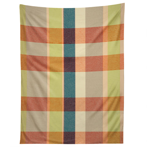 Marta Barragan Camarasa Retro Picnic Plaid Warm Tones Tapestry