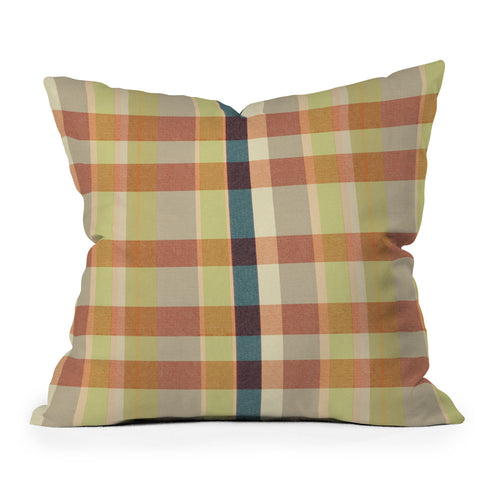 Marta Barragan Camarasa Retro Picnic Plaid Warm Tones Outdoor Throw Pillow