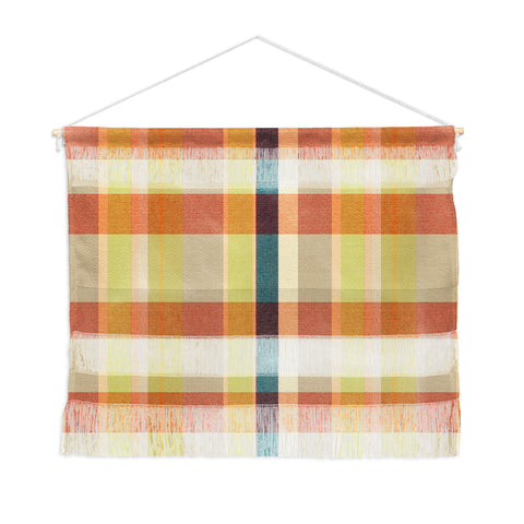 Marta Barragan Camarasa Retro Picnic Plaid Warm Tones Wall Hanging Landscape