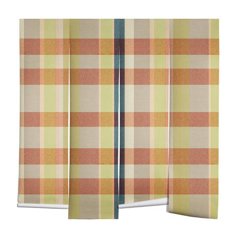 Marta Barragan Camarasa Retro Picnic Plaid Warm Tones Wall Mural