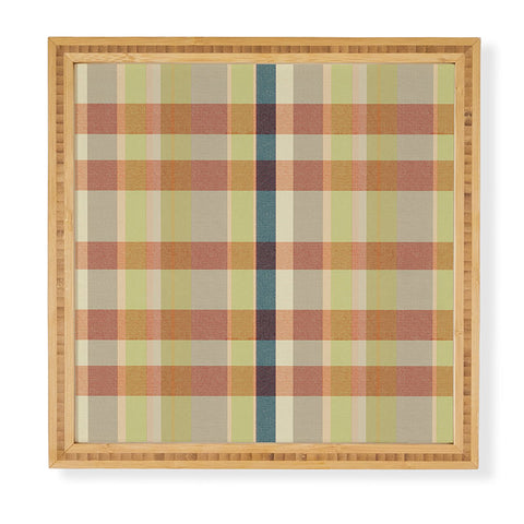 Marta Barragan Camarasa Retro Picnic Plaid Warm Tones Framed Wall Art