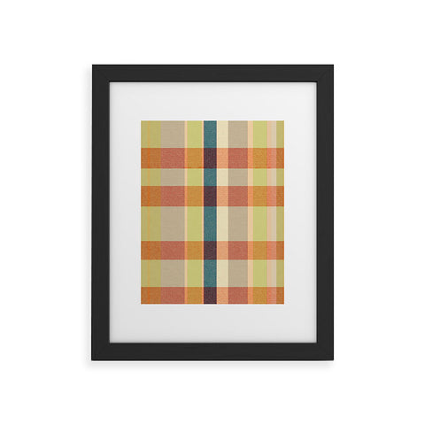 Marta Barragan Camarasa Retro Picnic Plaid Warm Tones Framed Art Print