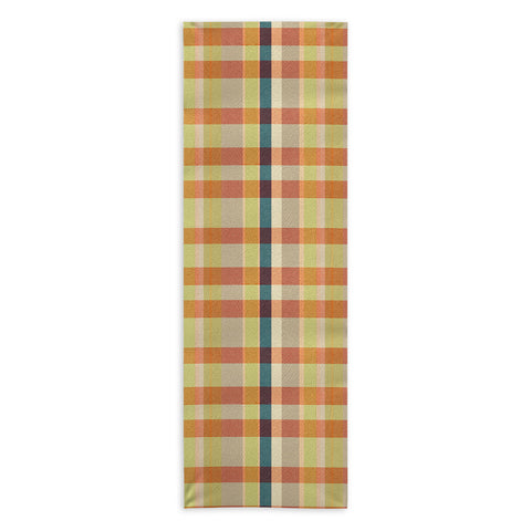 Marta Barragan Camarasa Retro Picnic Plaid Warm Tones Yoga Towel