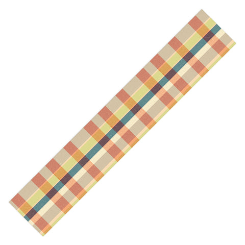 Marta Barragan Camarasa Retro Picnic Plaid Warm Tones Table Runner
