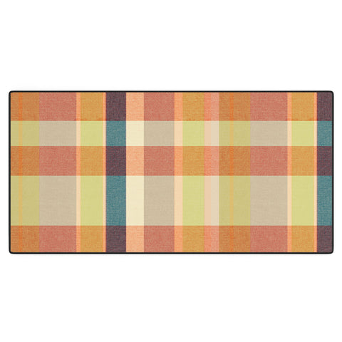 Marta Barragan Camarasa Retro Picnic Plaid Warm Tones Desk Mat