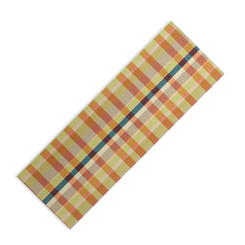 Marta Barragan Camarasa Retro Picnic Plaid Warm Tones Yoga Mat