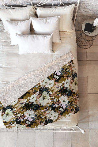 Marta Barragan Camarasa Romantic Floral Fusion Fleece Throw Blanket