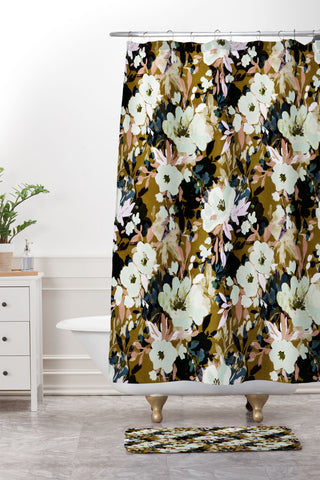 Marta Barragan Camarasa Romantic Floral Fusion Shower Curtain And Mat