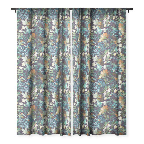 Marta Barragan Camarasa Rustic forest charm night Sheer Window Curtain