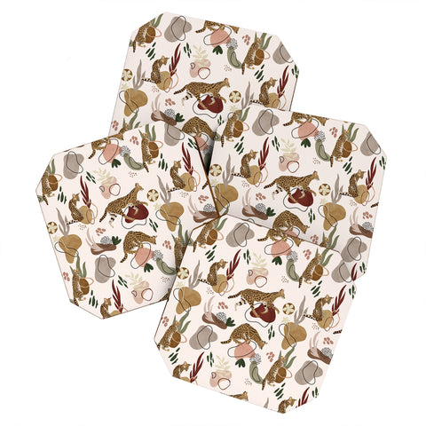 Marta Barragan Camarasa Serval Savannah Cat Coaster Set