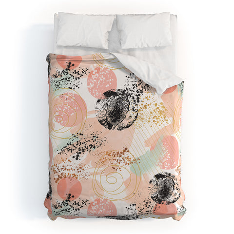 Marta Barragan Camarasa Shapes pastel and textures Duvet Cover