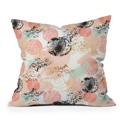 Marta Barragan Camarasa Shapes pastel and textures Outdoor Throw Pillow