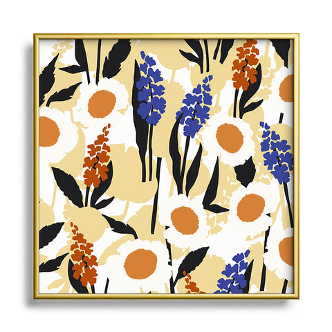 Marta Barragan Camarasa Simple blooming meadow 23C Square Metal Framed Art Print