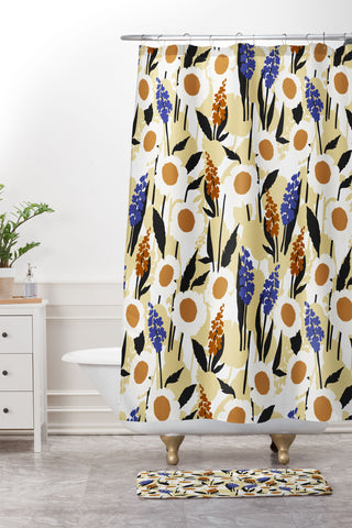 Marta Barragan Camarasa Simple blooming meadow 23C Shower Curtain And Mat