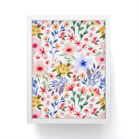 Marta Barragan Camarasa Simple colorful flowery meadow Framed Mini Art Print
