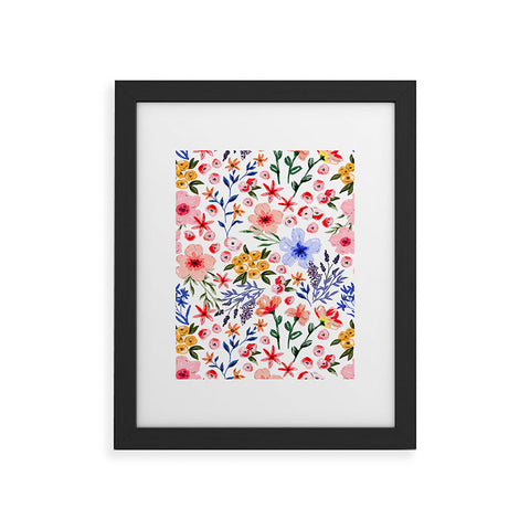 Marta Barragan Camarasa Simple colorful flowery meadow Framed Art Print