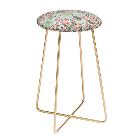 Marta Barragan Camarasa Sophisticated Floral Motif Counter Stool
