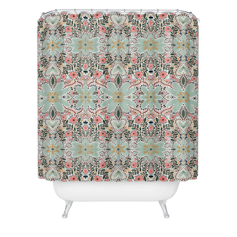 Marta Barragan Camarasa Sophisticated Floral Motif Shower Curtain