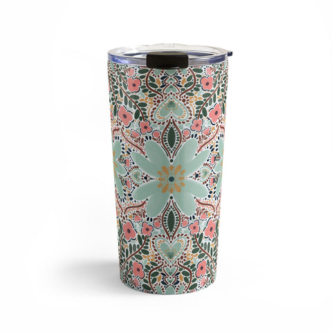 Marta Barragan Camarasa Sophisticated Floral Motif Travel Mug