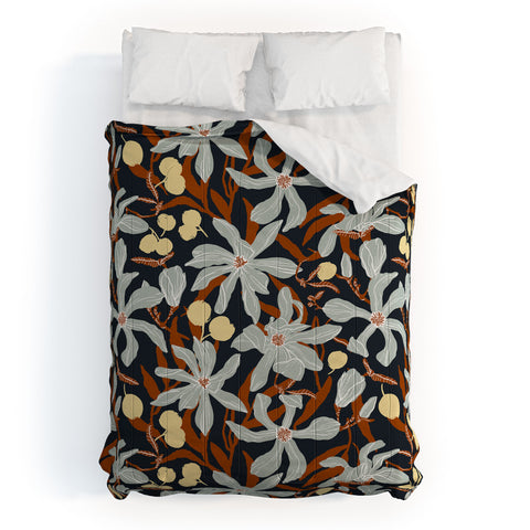 Marta Barragan Camarasa Spring dark garden tropical 23 Comforter