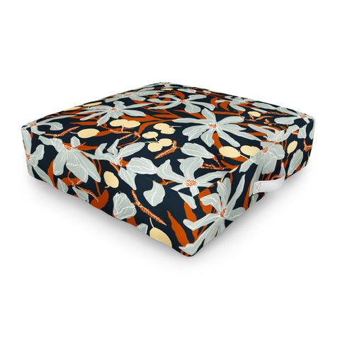 Marta Barragan Camarasa Spring dark garden tropical 23 Outdoor Floor Cushion