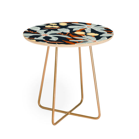 Marta Barragan Camarasa Spring dark garden tropical 23 Round Side Table