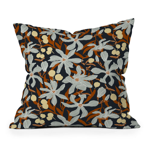 Marta Barragan Camarasa Spring dark garden tropical 23 Outdoor Throw Pillow
