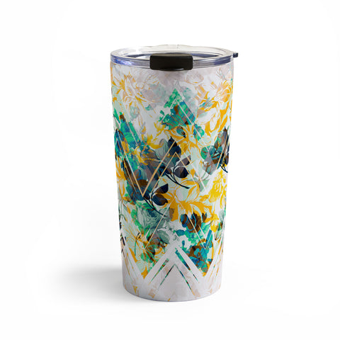 Marta Barragan Camarasa Spring Floral on a geometric background II Travel Mug