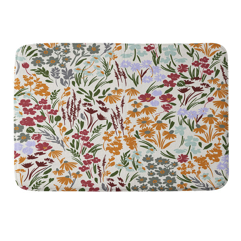 Marta Barragan Camarasa Spring flowery meadow 02 Memory Foam Bath Mat