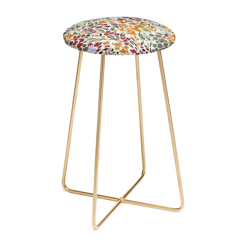 Marta Barragan Camarasa Spring flowery meadow 02 Counter Stool
