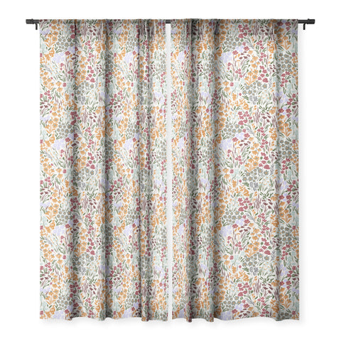 Marta Barragan Camarasa Spring flowery meadow 02 Sheer Window Curtain