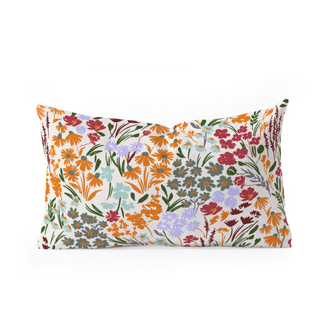 Marta Barragan Camarasa Spring flowery meadow 02 Oblong Throw Pillow