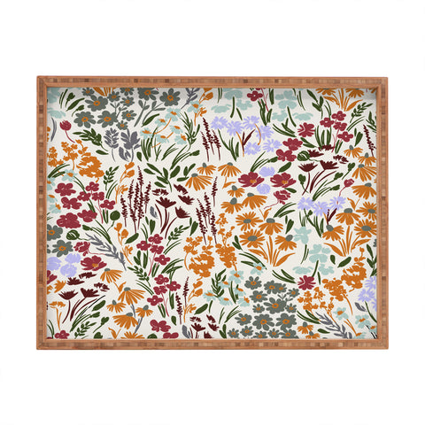 Marta Barragan Camarasa Spring flowery meadow 02 Rectangular Tray