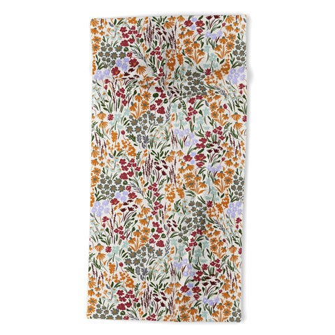 Marta Barragan Camarasa Spring flowery meadow 02 Beach Towel