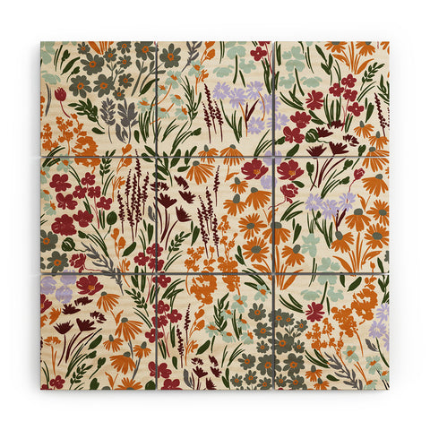 Marta Barragan Camarasa Spring flowery meadow 02 Wood Wall Mural
