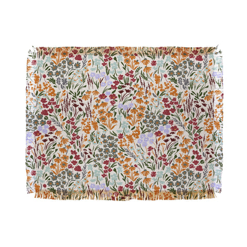 Marta Barragan Camarasa Spring flowery meadow 02 Throw Blanket