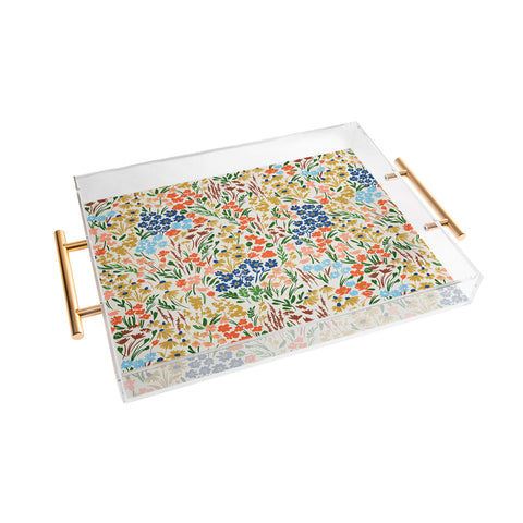 Marta Barragan Camarasa Spring flowery meadow Acrylic Tray