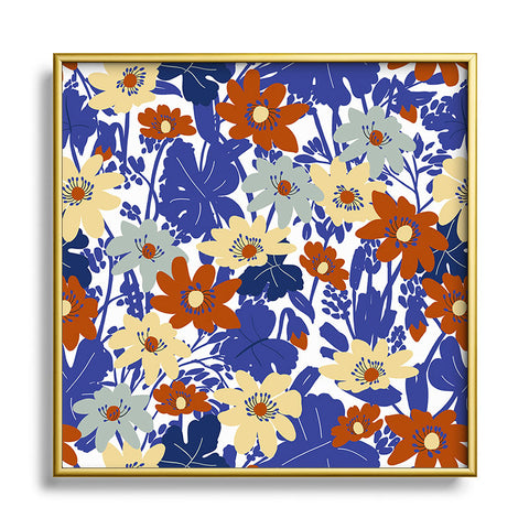 Marta Barragan Camarasa Spring garden strokes 23 Square Metal Framed Art Print