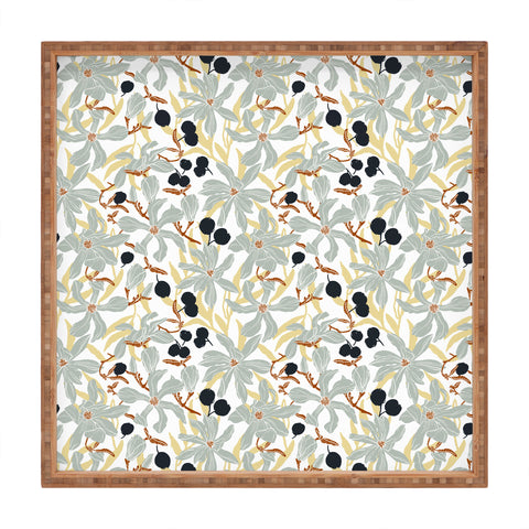 Marta Barragan Camarasa Spring garden tropical 23 Square Tray