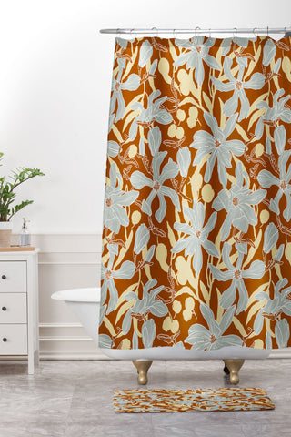Marta Barragan Camarasa Spring garden tropical 23E Shower Curtain And Mat