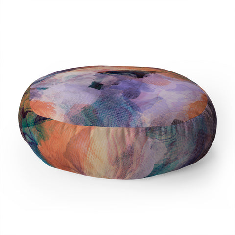 Marta Barragan Camarasa Stains artistic brushes 5 Floor Pillow Round