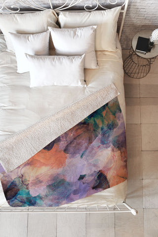 Marta Barragan Camarasa Stains artistic brushes 5 Fleece Throw Blanket