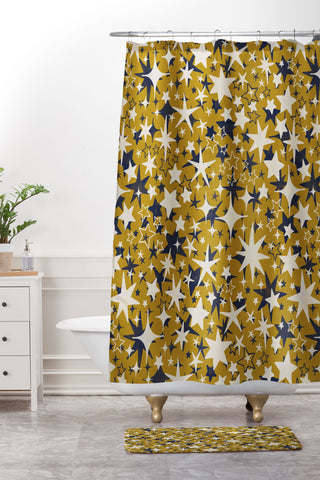 Marta Barragan Camarasa Starry sky of stars Shower Curtain And Mat