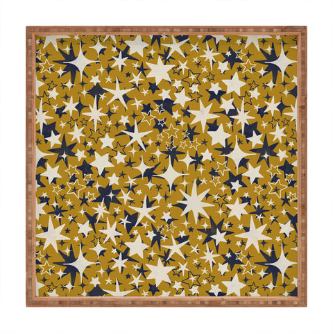 Marta Barragan Camarasa Starry sky of stars Square Tray